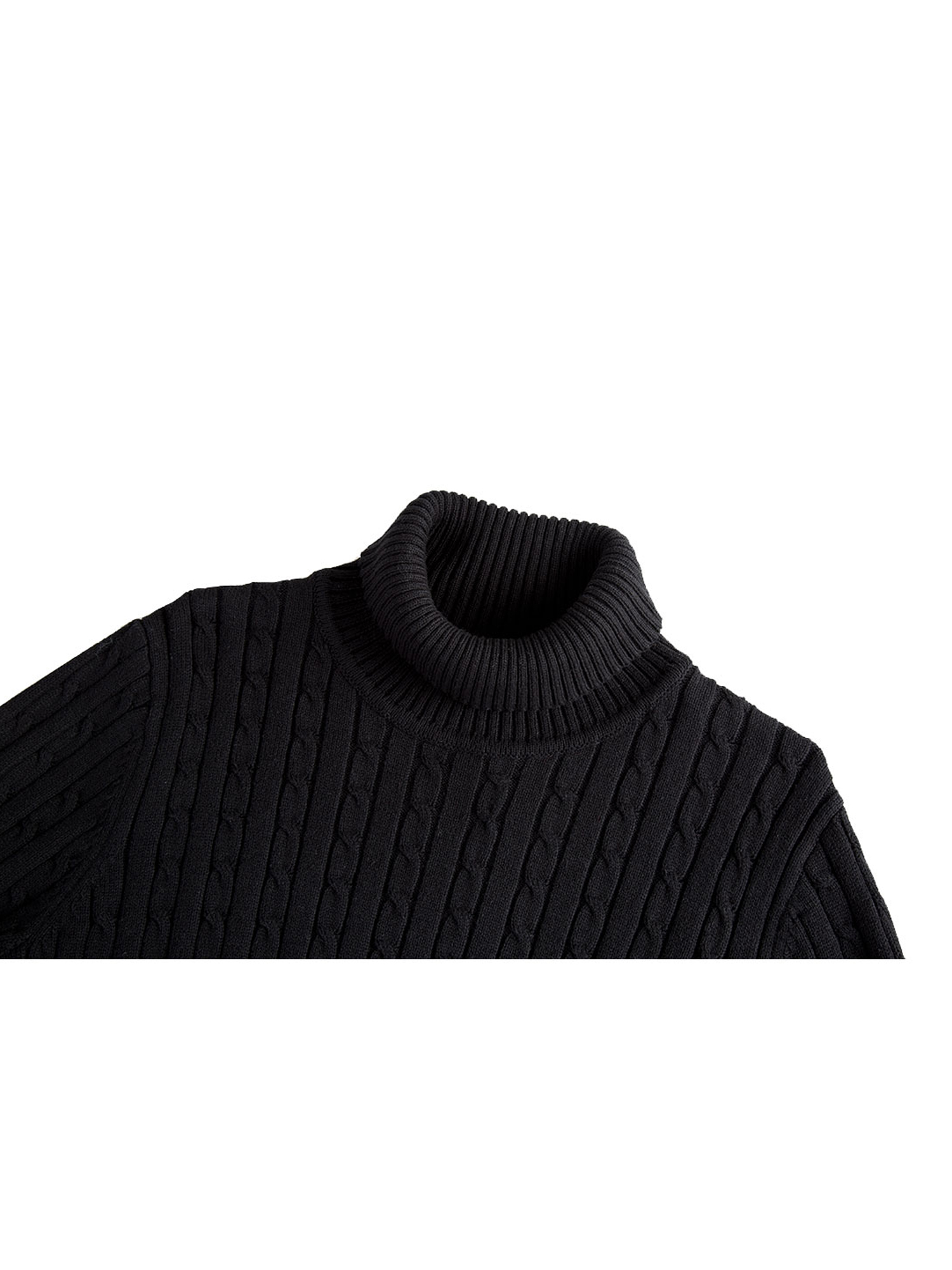 Men's Turtleneck Long Sleeves Pullover Cable Knit Sweater - image 4 of 7