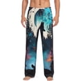 thumbnail image 1 of Fotbe Artistic Moon Valley Wolf Pantalones de Pijama para Hombre, Pantalones de Dormir, Pantalones de Casa con Cintura Ajustable y Bolsillos-Medium, 1 of 6