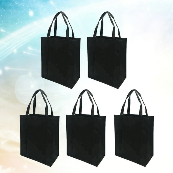 Homoyoyo 5-Pack Foldable Nonwoven Shopping Bags Reusable Grocery Tote Bags for Everyday Use and Storage