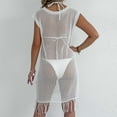 thumbnail image 3 of Ohufall Swimsuit Cover up for Women Crochet Hollow Out Knit Sundresses Summer Beach Tank Dresses Sleeveless Bathing Suit Cover Ups for Swimwear/Bikini, 3 of 3