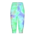 thumbnail image 6 of QATAINLAV Capris for Women Short Sweatpants Summer Casual Drawstring Harem Sports Pants Trendy Tie Dye Prints Going Out Jogger Shorts with Pockets Todays Daily Sales Green XXL, 6 of 7