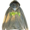 thumbnail image 3 of Sudaderas con capucha Retro bordadas para mujer, chaqueta holgada de manga larga con cremallera, abrigos informales con bolsillo Y2K, Otoño e Invierno, 3 of 3