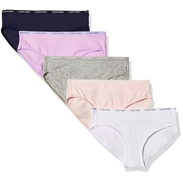 Girls' Underwear Cotton Panty, 5 Pack, Heather Grey/White/Crystal  Pink/Symphony/CK Lilac, XL 