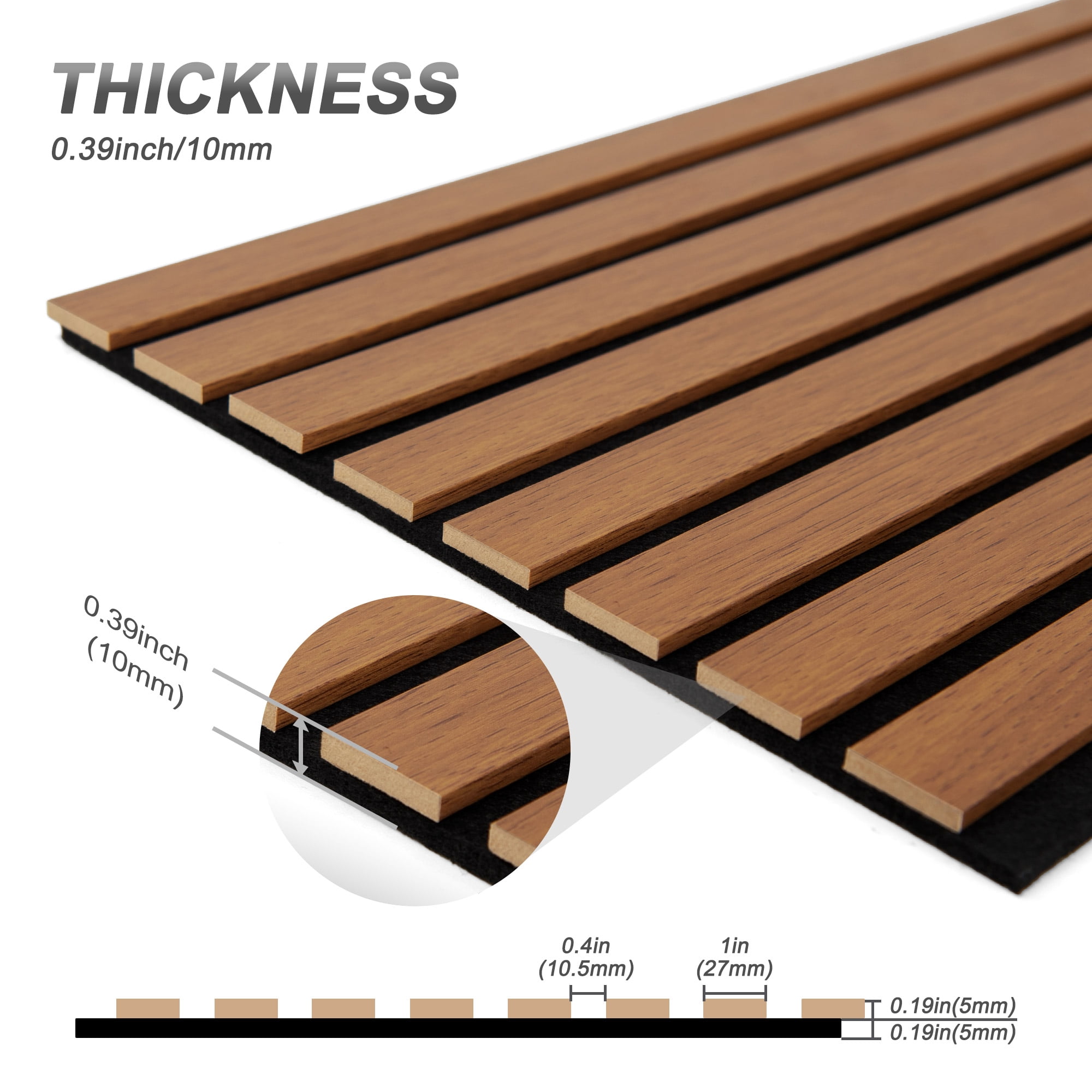 4Pcs 93" x 12" Wood Slat Acoustic Wall Paneling for Modern Interior Home Decor,MDF Accent Wooden Wall Panels,31 Sq.ft,Walnut