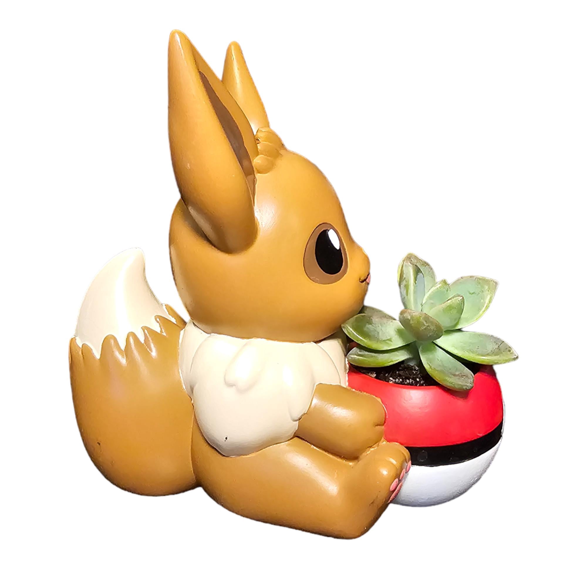 Eevee Pokmemon Plant Pot 5'' - Mini Anime Succulent Planter For Office Desk, Home Decor, Garden