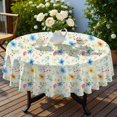 thumbnail image 4 of Pioneer Flower Floral Print Pattern Round Tablecloth 70"x70", Wrinkle Resistant Wipeable Table Cover for Kitchen Dining Room Picnic Patio and Party, 4 of 6