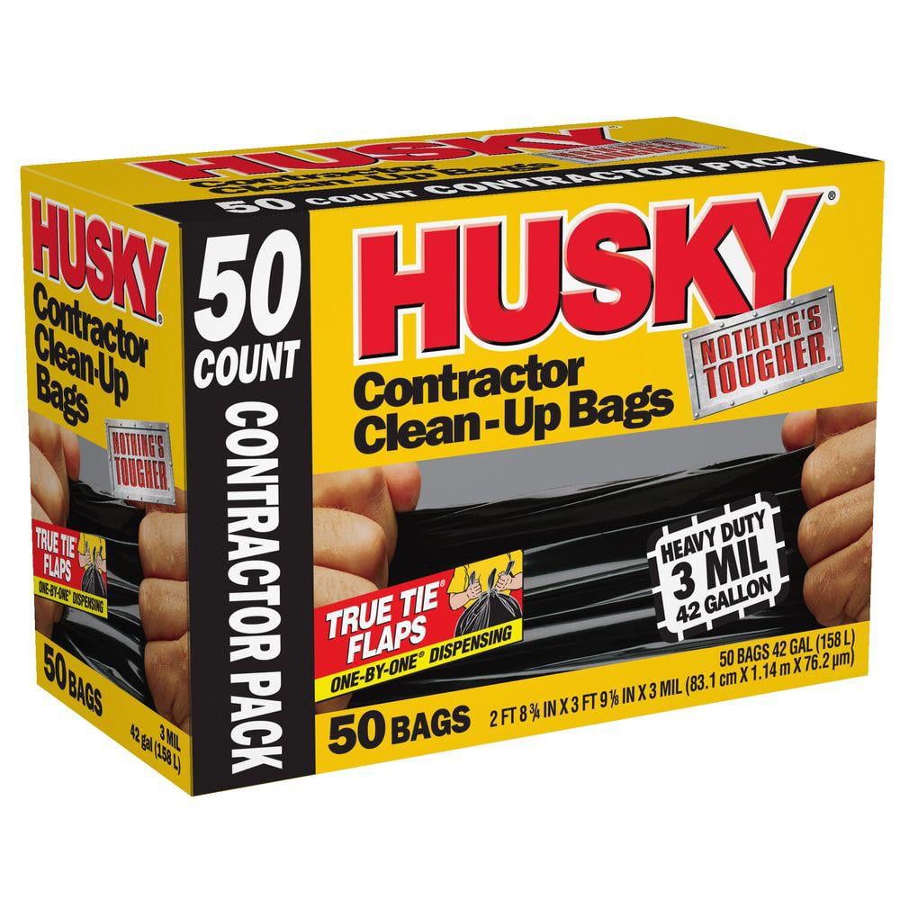 Husky HK42WC032B Contractor Clean-Up Bags 42 Gallon 
