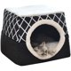 thumbnail image 1 of Cueva para gatos Casa para gatos Cama para gatos Mascota Nido para mascotas 2 en 1 Saco de dormir plegable Abrazo Cueva Cápsula espacial Casa para gatos Villa Cercada Perrera Casa, Negro XL ==, 1 of 2