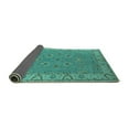 thumbnail image 2 of Ahgly Company Indoor Round Oriental Turquoise Blue Traditional Area Rugs, 5' Round, 2 of 4