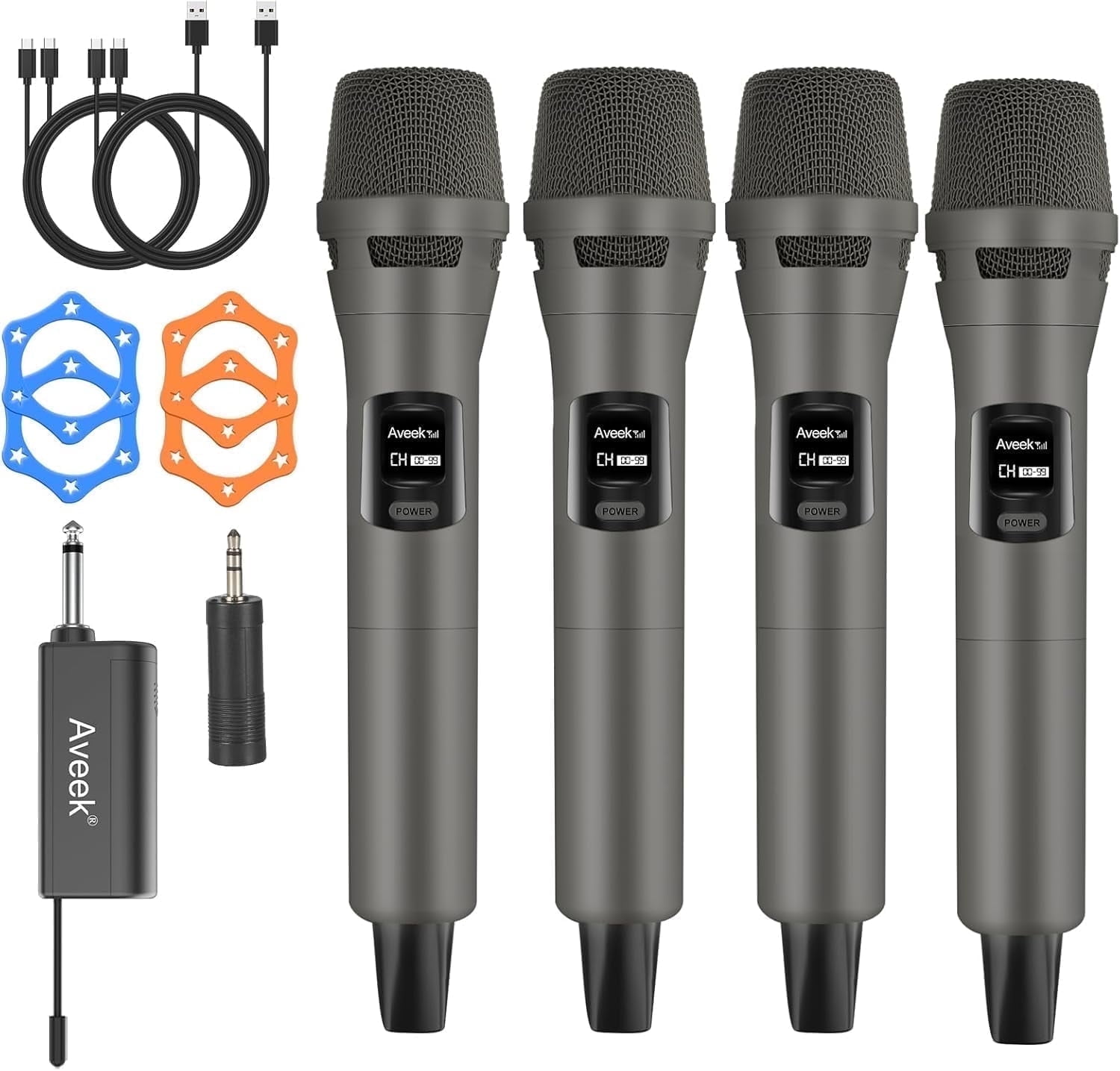 UHF WIRELESS MICROPHONE ワイヤレスマイクセット Wireless Microphone with Bluetooth, Professional UHF Dual Handheld