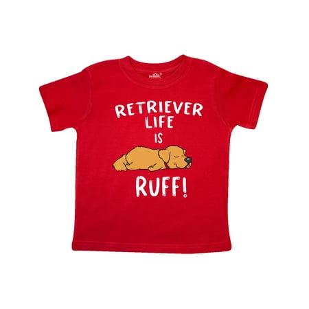 

Inktastic Retriever Life is Ruff! Golden Longhaired Gift Toddler Boy or Toddler Girl T-Shirt