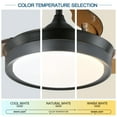 thumbnail image 5 of Oaks Aura 42 Inch Retractable Ceiling Fan Remote Control 3-Speed 3-Color for Bedroom, Dining Room, 5 of 7
