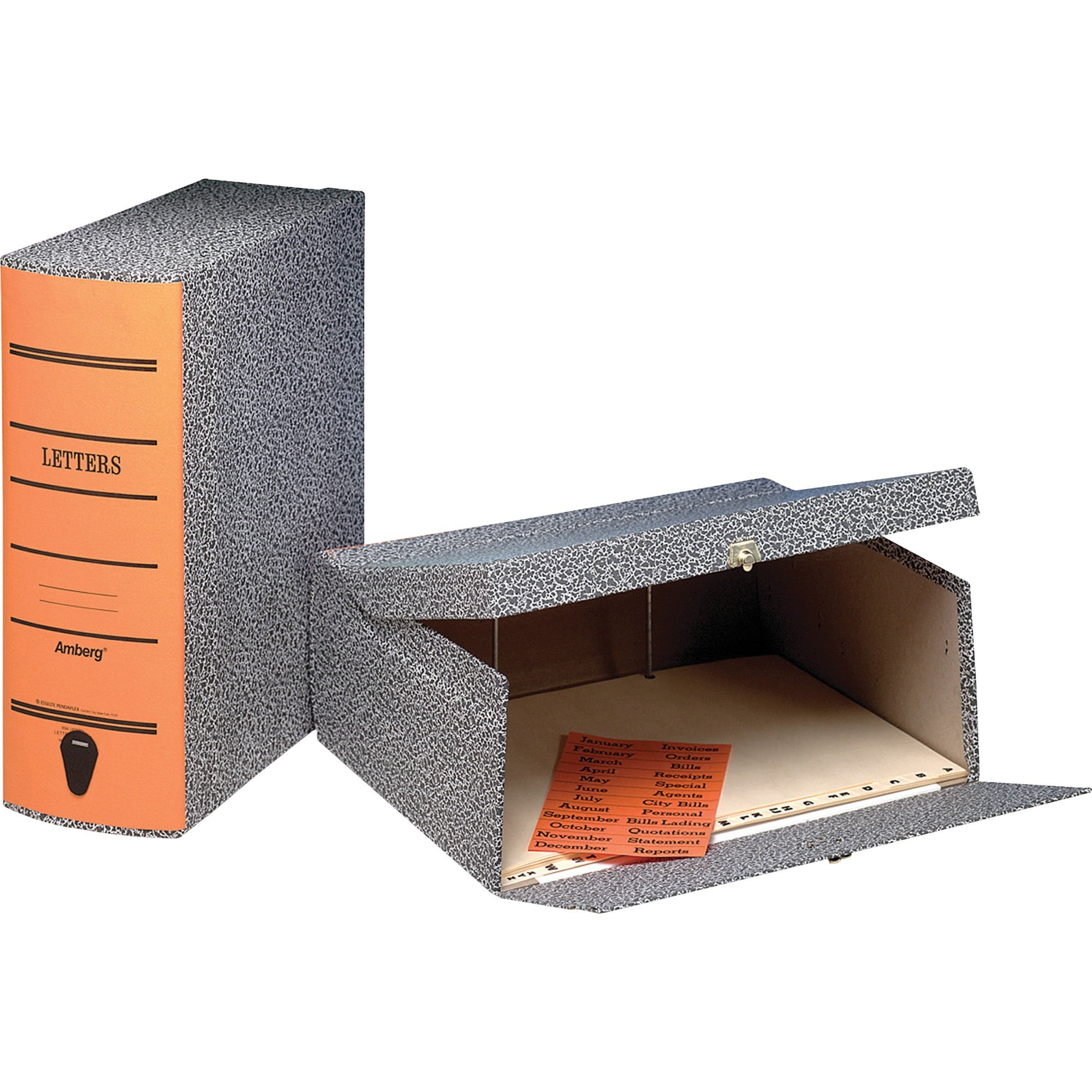 Pendaflex Oxford Box Files, Black Marble, Orange, 1 Each (Quantity