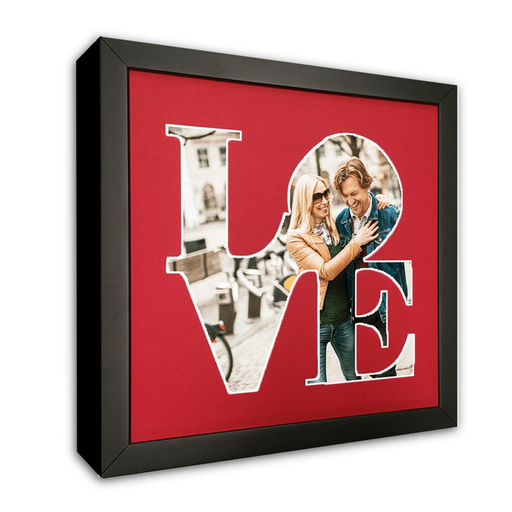 LOVE Sculpture Photo Frame Mat for your 8x10 Photo Red Mat with a