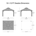 thumbnail image 6 of PURPLE LEAF 12' X 12' Hardtop Gazebo Aluminum Frame Gazebo with Galvanized Steel Double Roof for Patio Lawn and Garden, Curtains and Netting Included, Grey, 6 of 15