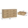 thumbnail image 4 of Mainstays Ardent 53.75" Wide 6 Drawer Dresser, Euro Oak, 4 of 18