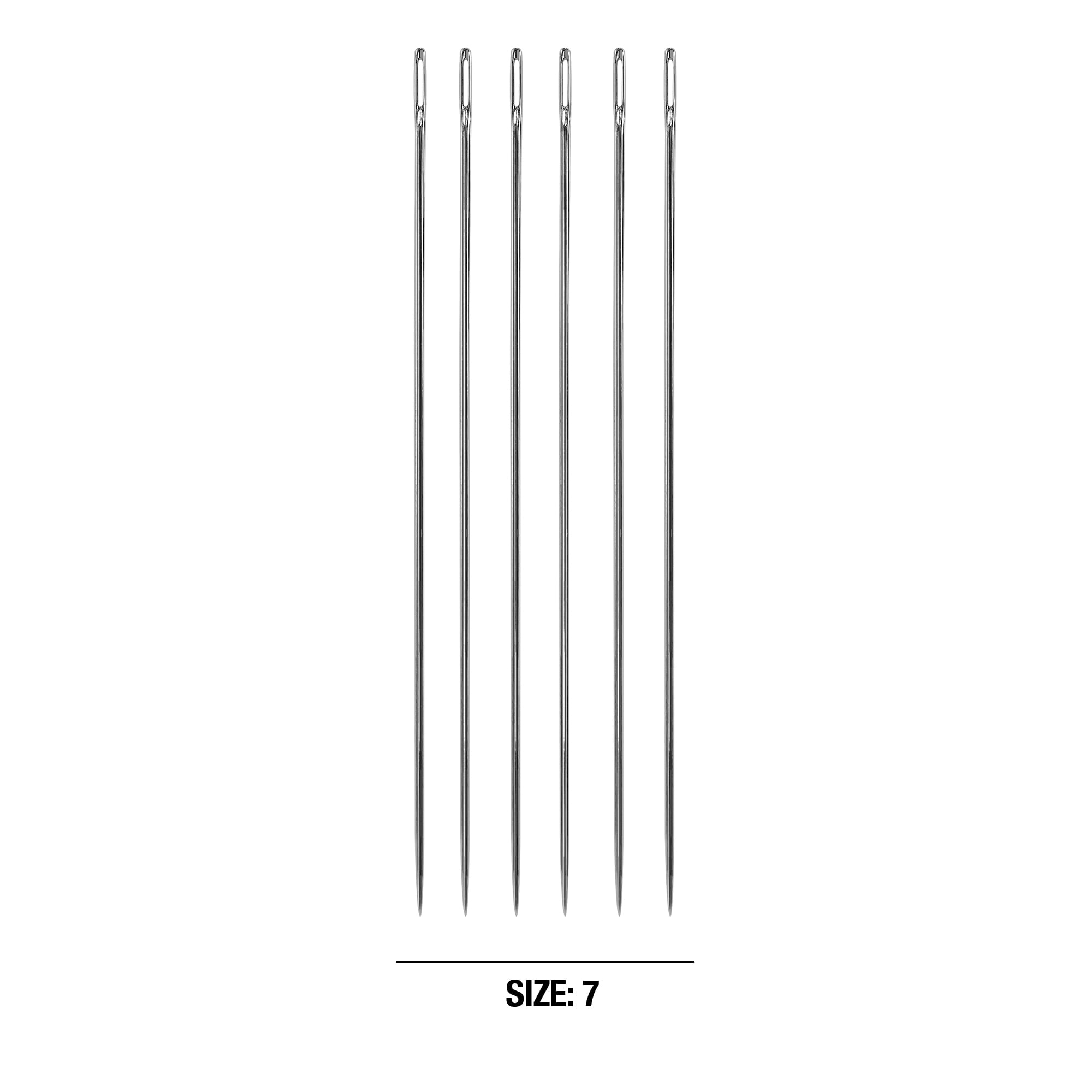 Hello Hobby Quilting Basting Steel Hand-Sewing Needles, Size 7, 6 Pieces