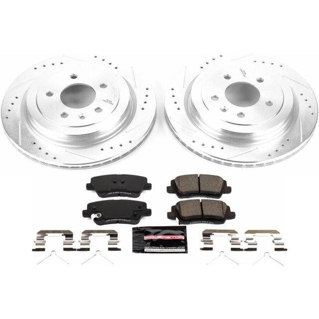 PowerStop Rear Z23 Evolution Sport Carbon-Fiber Ceramic Brake Pad and Drilled & Slotted Rotor Kit Fits: CADILLAC Select Models K7401