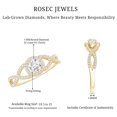 thumbnail image 5 of Rosec Jewels Lab Created Diamond Engagement Ring for Women - Designer Ring - EF-VS Quality, 14K Yellow Gold, US 9.50, 5 of 6
