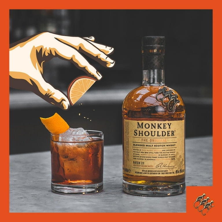 Monkey Shoulder Scotch Whisky, 750ml Glass Bottle, 43% ABV 86