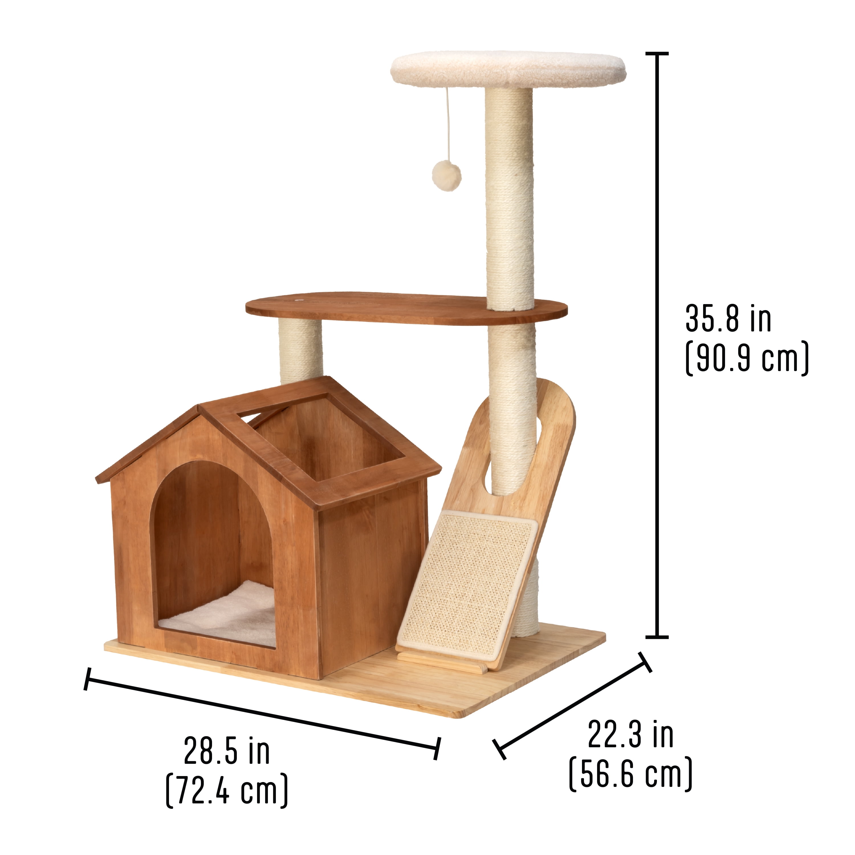 Kitty City Wooden Cat Tower and Hideaway House