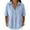 Light Blue_005, variant on Womens Gauze Shirts - Linen Half Sleeve Button-Down Tops Oversized Casual Button-Down V-Neck Pullover Clothing Green 2XL
