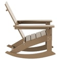 thumbnail image 4 of Costaelm Palms Outdoor HDPE Plastic Adirondack Rocking Chair, Weathered Wood, 4 of 8