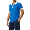 thumbnail image 3 of TRKIYQC - Polo para hombre con cremallera de un cuarto, casual, manga corta, cuello de solapa, color en contraste, tops ajustados TRKIYQC  Moda，ocio, 3 of 9