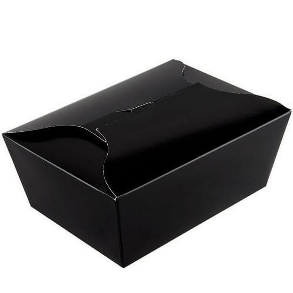 Southern Champion Tray 0784 #4 ChampPak Retro Take-Out Container, Black Paperboard with Poly Coated Inside, 7-3/4" L x 5-1/2" W x 3-1/2" H | 160/Case