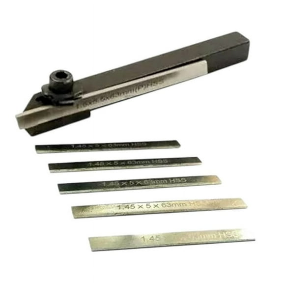 Mini Parting Tool Cut Off Holder with HSS Blades For Mini Lathe 8mm 6 Pieces