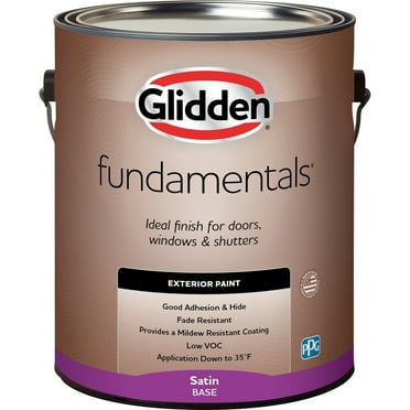 Glidden Fundamentals Exterior Paint Golden Granola / Yellow, Satin, 1 Gallon