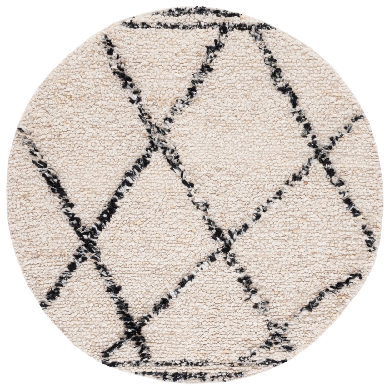 SAFAVIEH Manhattan Kayleah Diamond Area Rug, Ivory/Black, 5' x 8'