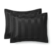 Mainstays Rich Black Damask Stripe 5-Piece Comforter Set, King
