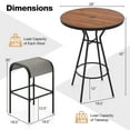 thumbnail image 3 of Gymax 3 PCS Patio Bistro Set Round Table w/ 1.6'' Umbrella Hole & 2 Stools Metal Frame, 3 of 10