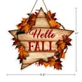 WaaHome Hello Fall Sign Wreath for Front Door Decor, 11"x11.3