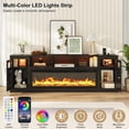 thumbnail image 5 of Blotout 95" Fireplace TV Stand for TVs up to 100" with 60" Electric Fireplace, Large Farmhous Media Entertainment Center w/LED Lights/Power Outlets & Barn Doors Storage Cabinet for Living Room,Black, 5 of 8