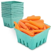 FMP Brands Quart Green Molded Pulp Fiber Berry Basket Produce Vented Container for Fruit and Vegetable, Farmer Market, Grocery Stores and Backyard Party, 44 Pack
