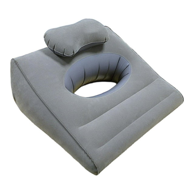Almohada de cuña inflable Hollow, soporte boca abajo para el hogar portátil y transpirable almohada de de para las piernas cintura trasera