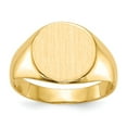 thumbnail image 1 of Solid 14k Yellow Gold 10.5x11mm Closed Back Engravable Monogram Signet Ring Band Size 5.5, 1 of 6