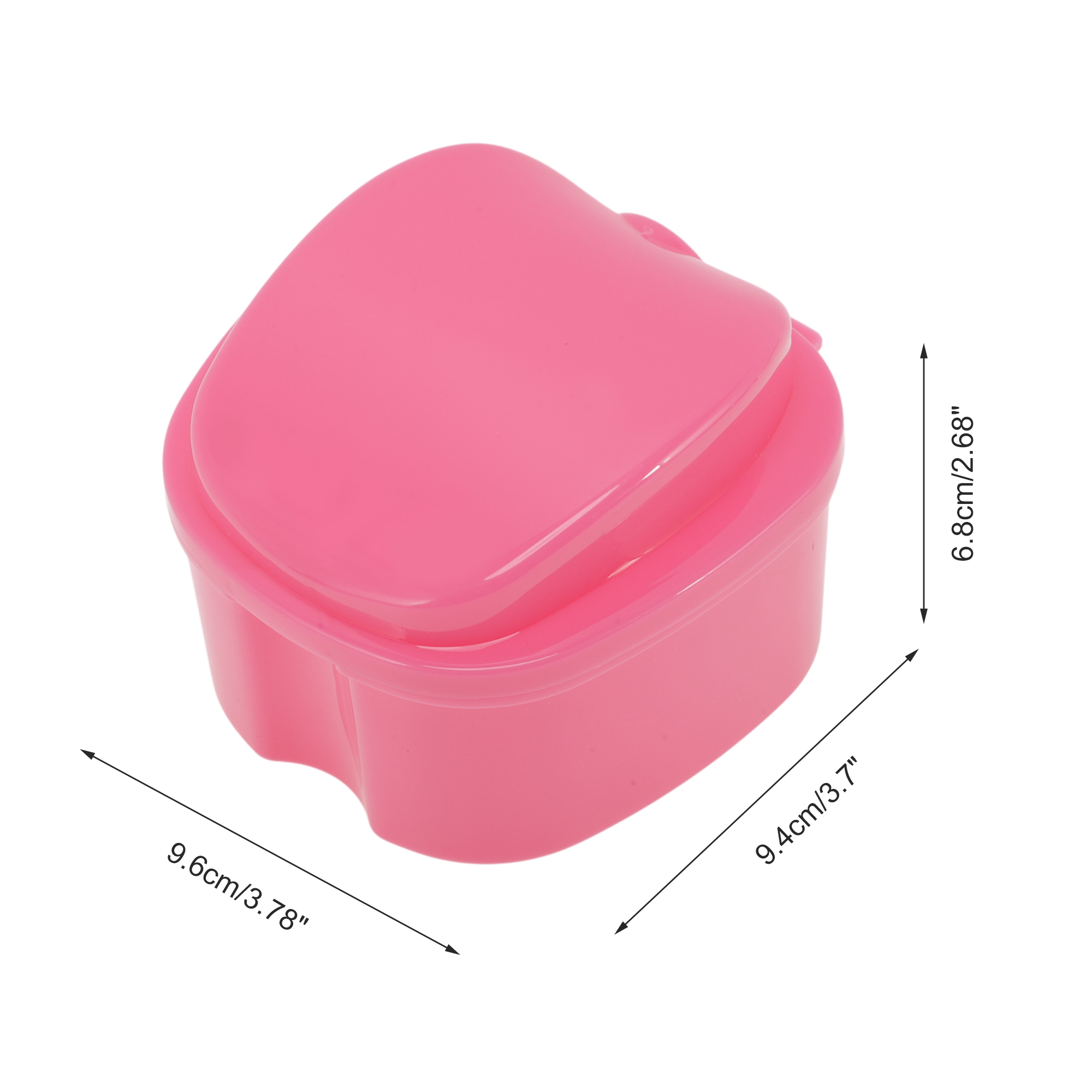 Unique Bargains Portable Braces Box with Strainer 1 Pc Pink