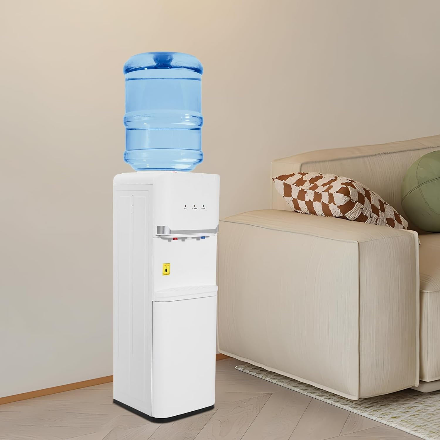 Miumaeov Water Dispenser Top Loading Water Dispenser Water Cooler for 5&3 Gallon Bottles w/3 Temperature Settings Includes Child Safety Lock