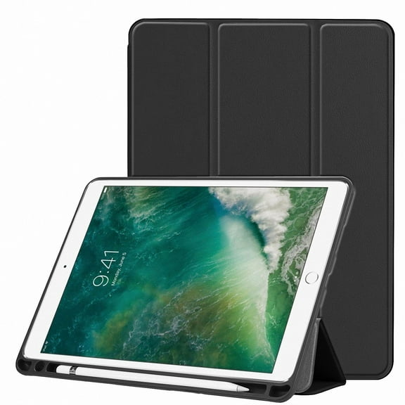 Allytech 10.5 Inch iPad Case, iPad Air 3st Generation Case (2019), iPad Pro 10.5 Case, Slim Pencil Holder Leather Stand Folio Smart Cover Auto Sleep Wake Shell for Apple iPad Pro 10.5/ Air 3, Black