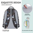 thumbnail image 5 of Unicorn and Floral Black Pattern Backpack for School, Cute School Bag with Adjustable Shoulder Straps and Padded Back, 15.3"x11"x6.7", 5 of 5
