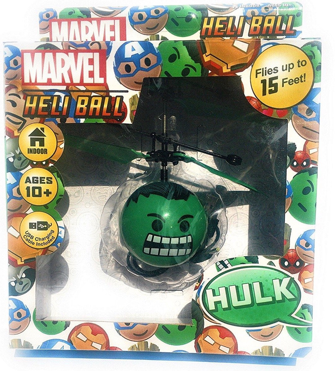Marvel Avengers Hulk HeliBall Flying Helicopter Kids Toy Levitating Palm Control 