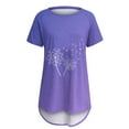 thumbnail image 4 of Birdeem Mode Femmes Mode Manches Courtes Col Rond Imprimé Long T-Shirt Blouse Ample Hauts, 4 of 4
