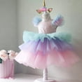 thumbnail image 2 of Niñas Arco Iris unicornio princesa vestido pastel capas tutú vestido de graduación para niños boda noche Formal fiesta desfile Vestidos Tan Jianjun  unisex, 2 of 2