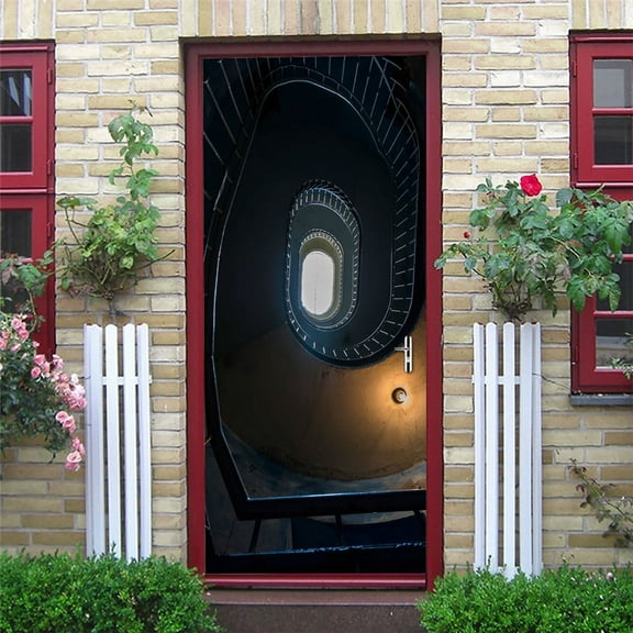 Stickers on the Doors Vinyl Peel and Stick Wallpaper Living Room Bedroom Poster Wooden Decals Home