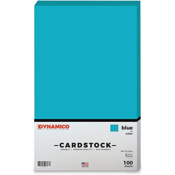 Blue 8.5 x 14" Cardstock Paper - Legal/Menu Size - for Cards, Invitations, Brochure, Award, Menus, and Stationery Printing | Medium weight 65 LB (175 gsm) Cover Card Stock | 100 Sheets Per Pack