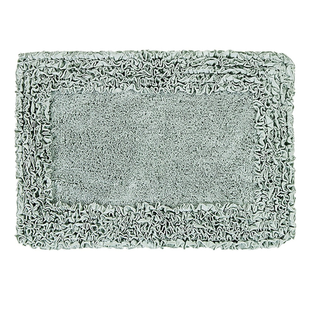 Better Trends 21" x 34" Premium Bathroom Rug 100% Cotton, Ultra Soft Bath Mat, Water Absorbent, Non-Slip Ruffle Border (Sage) Shaggy Border Collection