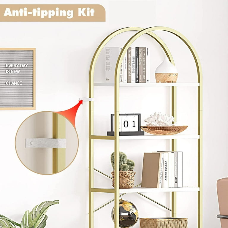 2024 New Arched Bookshelf, 5-Tier Open Bookshelf, Modern 2024 New Arched Bookshelf, 5-Tier Open Bookshelf, Modern